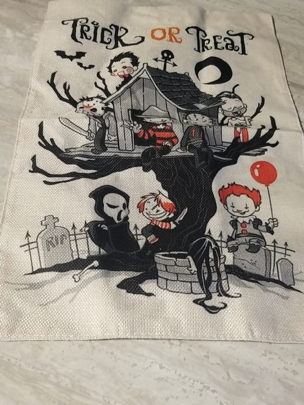 Trick or Treat Halloween Decorative Flag Horror Characters